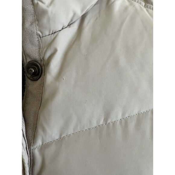 Street One Puffer Quilted Vest Tan Beige Size 6/8 Full Zip Buttons Turtle Neck - Picture 13 of 16